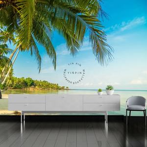 Peel and Stick Wallpapers Tropical Beach et Palm Tree Sea View - Product Image 5