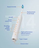 T14 brosse à dents brosse à dents électrique 45000VPM 5 Modes minuterie intelligente 8 tête de remplacement de qualité IPX7 ensemble de voyage Rechargeable Durable