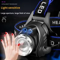 Lampu Kepala Penambang LED Lithium Ion Tahan Air Daya Tinggi dengan Zoom Induksi untuk Memancing dan Berkemah