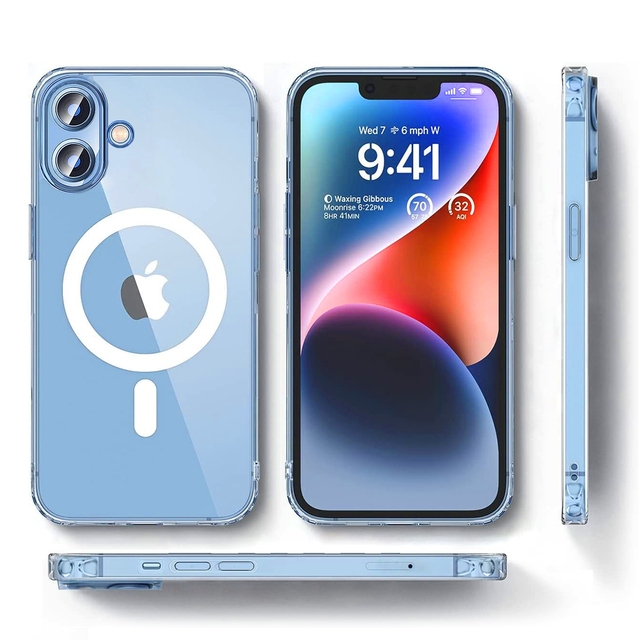 Good Selling Clear Anti Yellow Shockproof Magnetic Protector Durable Slim Fit Phone Case for iPhone 16