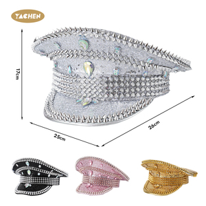 <span class=keywords><strong>Cappello</strong></span> da sposa YACHEN con glitter, decorazioni interamente in paillettes, <span class=keywords><strong>cappello</strong></span> da <span class=keywords><strong>capitano</strong></span> scintillante per donna, <span class=keywords><strong>cappello</strong></span> da discoteca, <span class=keywords><strong>cappello</strong></span> da addio al nubilato, cappelli da <span class=keywords><strong>capitano</strong></span> per rave. - Product Image 2
