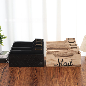 Organizador de Correo Rústico de Madera de 4 Niveles, Porta Cartas de Escritorio Hecho a Mano, Caja de Almacenamiento de Papel Estilo Rústico para Oficina - Product Image 3