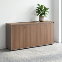 Armoire de rangement de bureau à 2 portes, armoire basse en bois grainé avec étagère réglable, armoire de classement robuste sous le bureau