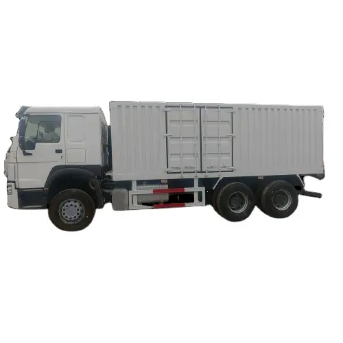 סינומשאית 6 x4 10 תיבת אור גלגל משאית בשימוש 371hp 20 hwo דיזל ואן מטען משאית מחיר למכירה