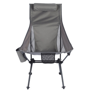 Silla de Camping Plegable Portátil con Respaldo Alto y Bolsillos Laterales para Camping, Senderismo y Excursionismo al Mejor Precio - Product Image 4