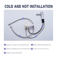 Grifo de Lavabo Inteligente Integrado de Latón de Primera Calidad con Sensor Infrarrojo, Grifo Automático Sin Contacto para Ahorro de Agua