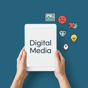 Tableta para la Creación de Contenido Digital con Iconos de Diseño Creativo para Soluciones Modernas de Marketing de Marca - Product Image 1