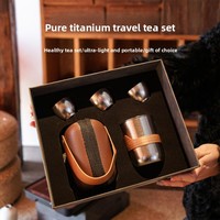 Ensemble bouilloire et tasses à thé en titane pur 180 ml – Design minimaliste, résistant aux hautes températures, portable, pour thé Kung Fu
