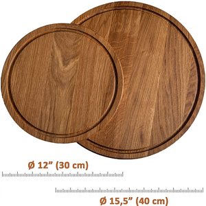 Tabla de cortar de madera redonda personalizada de 12 pulgadas para bistec, <span class=keywords><strong>pizza</strong></span>, chocolate, bandeja de cocina para picar - Product Image 6