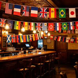 Bannière de pays pour la <span class=keywords><strong>Coupe</strong></span> <span class=keywords><strong>du</strong></span> <span class=keywords><strong>Monde</strong></span> de Football 2026 pour bars, restaurants, fêtes de rue, décorations, drapeaux colorés de football, guirlandes - Product Image 5