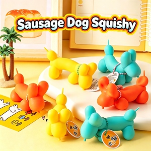 Jouets créatifs de décompression : Chien Teckel en sable à pincer, mignon et amusant, pour soulager le <span class=keywords><strong>stress</strong></span> des enfants, avec fonction musicale. Vente en gros pour fabricants. - Product Image 1