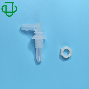 JU <b>PP</b> Plastic External Thread Elbow Hose Barb Connector 6.4mm Industrial Use - Product Image 1