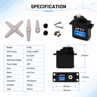 Mini-moteur servo 17g pour radiocommande, engrenage de direction 180 degrés, analogique, en plastique, pour avion, hélicoptère, robot, modèle OEM, usine