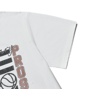 T-shirt blanc pour homme à col rond et manches courtes, imprimé de dessins animés de basket-ball, coupe classique, décontracté, tissu jersey 100% coton - Product Image 6
