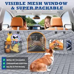 Extensor de asiento trasero para perros Cubierta de asiento de coche de perro de fondo duro para asiento trasero