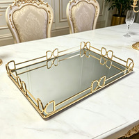 Plateau de rangement en métal doré, design européen, durable et résistant, best-seller pour la décoration intérieure