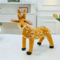 Peluches Réalistes Animaux du Zoo Jouets Doux Décorations Maison Fausses Fausses Représentations de Cerfs en Peluche Vente en Gros