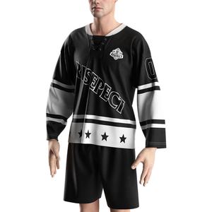 Camiseta de Hockey sobre Hielo Reversible de Secado Rápido para Hombre, con Bordado, Manga Larga, Talla Grande, Estampado por Sublimación, Ropa Deportiva - Product Image 5