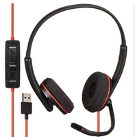 Auriculares Monoaurales con Cable USB-C Poly Plantronics Blackwire 3220 con Micrófono de Brazo y Conexión USB-C