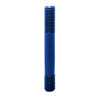 Boulon à tête fraisée personnalisé en PTFE bleu, tige filetée double extrémité pour connexion à bride marine offshore