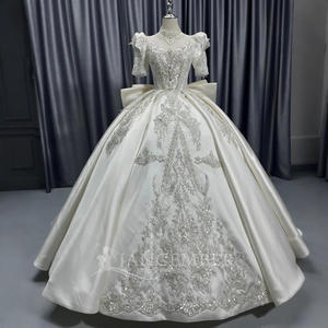 Robe de mariée élégante, robe de mariée ornée de fleurs, Vestidos De Novias, robe de soirée en dentelle à sequins et perles, Nigéria Lscm03 Jancember - Product Image 5