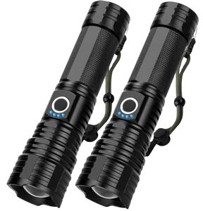 Linterna Táctica LED Recargable P70 al por Mayor, 100000 Lúmenes, IP66 Impermeable, Largo Alcance 1200-1500m, Aluminio - Product Image 1