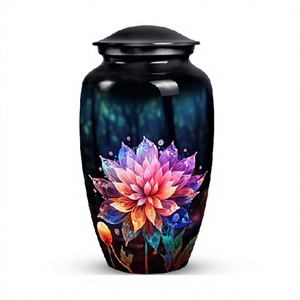 Urne funéraire en forme de lys coloré pour cendres, urne funéraire florale pour adultes, grande urne décorative de 10 pouces avec sac en velours gratuit - Product Image 1