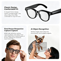 Lunettes intelligentes IA avec caméra et enregistreur vidéo, commande vocale, traduction pour les voyages en extérieur et les affaires, verres interchangeables