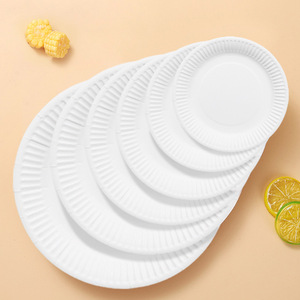 จานทรงกลมขนาด8นิ้วแบบย่อยสลายได้สำหรับอาหารกลางวันในสำนักงานจานอาหารแบบใช้แล้วทิ้งแบบรีไซเคิลได้ - Product Image 1