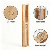 Sac à pain baguette français en papier kraft biodégradable et écologique de qualité supérieure avec fenêtre transparente, résistant à la graisse et à l'huile, long