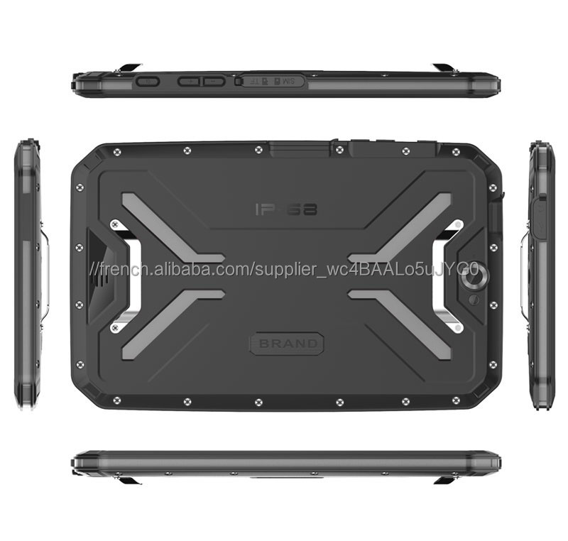 8 pouces Android 9,0 GPS 4G LTE octa Core IP68 durci imperméable à l&amp;#39;eau Tablet PC ordinateur avec NFC Barcode scanner