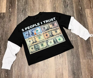 T-shirt da uomo a manica lunga in cotone pesante personalizzato a doppio strato con <span class=keywords><strong>Top</strong></span> corto a doppio strato in tinta unita - Product Image 1