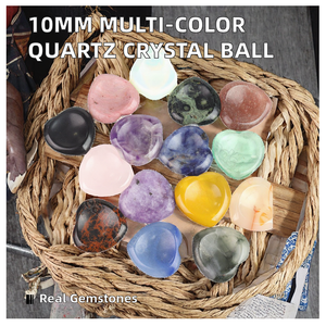 Bola de Cristal de Cuarzo Natural Grabada de 10-15 mm, Mini Piedra Semipreciosa Multicolor con Tallado de Animales, Gema Pulida - Product Image 1
