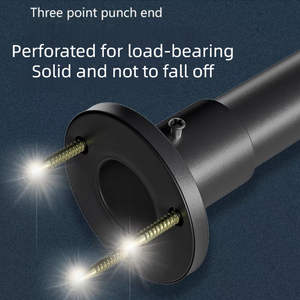 Nouvelle conception, tringle à rideau noire mate, antidérapante, antirouille, sans perçage, télescopique, pour salle de bain, ensembles de tringles à rideau de douche - Product Image 4