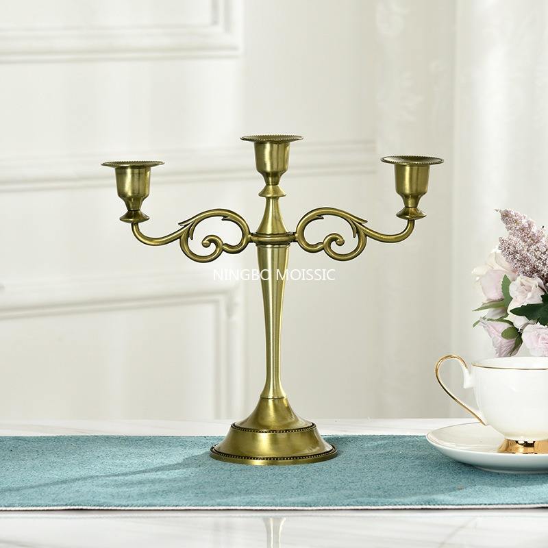 Golden five-headed candlestick