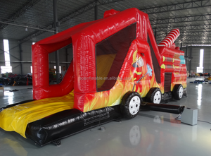 Castillo de Saltos Hinchable, Combo de Casa de Rebote con Tobogán, Camión de Bomberos, Divertido Juego de Correr, Carrera de Obstáculos Inflables para Niños - Product Image 6