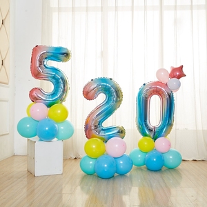 Número de globo de látex de arco kit de columna kit de soporte para decoraciones de boda <span class=keywords><strong>feliz</strong></span> fiesta de cumpleaños suministros alfabeto ballon soporte - Product Image 3