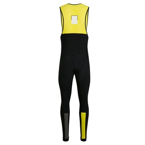 Pantalones Cortos de Ciclismo Ajustados para Hombre, Largos, Negros con Dorso Amarillo, de Secado Rápido, Spandex/Nylon 160g - Product Image 3
