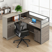 Poste de travail modulaire commercial moderne en bois pour bureau, poste de travail informatique avec cloison pour personnel