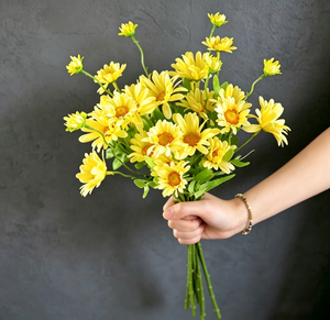 Chrysanthème Artificiel LUYI de Haute Qualité, Réaliste, Doux, Fait Main en Soie, Multi-Têtes, 52cm, Fleurs Simples pour Mariage et <span class=keywords><strong>Jardin</strong></span> - Product Image 5