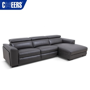 MANWAH चीयर्स गर्म बिक्री एल आकार चमड़े पावर झुकनेवाला सोफे कोच लाउंज के साथ एलईडी प्रकाश कप धारक और वायरलेस चार्ज - Product Image 3