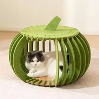 Lit de chat amusant en forme de citrouille pour chats d'intérieur couvert maison grotte refuge mignon Condo moderne pour petit animal de compagnie grand chaton Kitty