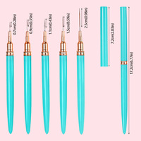 Stylo de dessin d'art d'ongle ligne ultra-fine de style japonais brosse à ongles en nylon de luxe pour l'art d'ongle avec virole sertie
