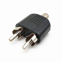 Connecteur audio vidéo RCA mâle vers femelle 2 en 1 en plastique, une prise femelle vers deux prises mâles, adaptateur RCA