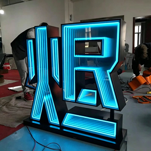 Enseigne publicitaire LED d'intérieur bleue en lettres 3D sur pied 170 °   Angle de vision IP20 étanche - Product Image 1