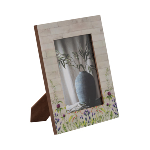 Cornice Rettangolare Decorativa con Bordo Floreale in Resina, Portafoto da Tavolo 5x7 Pollici - Product Image 2