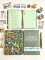 Carnet à spirales imprimé léopard tropical, carnet de voyage avec feuille d'or, journal relié à double spirale, couverture rigide, cadeau