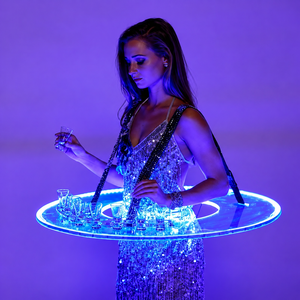 Tavolo Espositivo LiqVis in Acrilico a Forma di Gonna con Illuminazione a LED a 7 Colori per Feste di Compleanno - Product Image 2