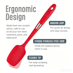 LA Custom Logo 5 Pieces Silicone Kitchen Utensil Set Food Grade Easy Clean Silicone Turner Whisk Baking <b>Kit</b> OEM ODM - Product Image 3