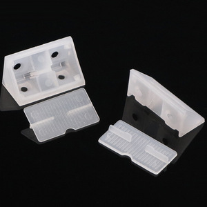 Supports d'angle en plastique à double trou de 90 degrés avec couvercle pour armoire, placard, accessoires de quincaillerie de bureau - Product Image 1